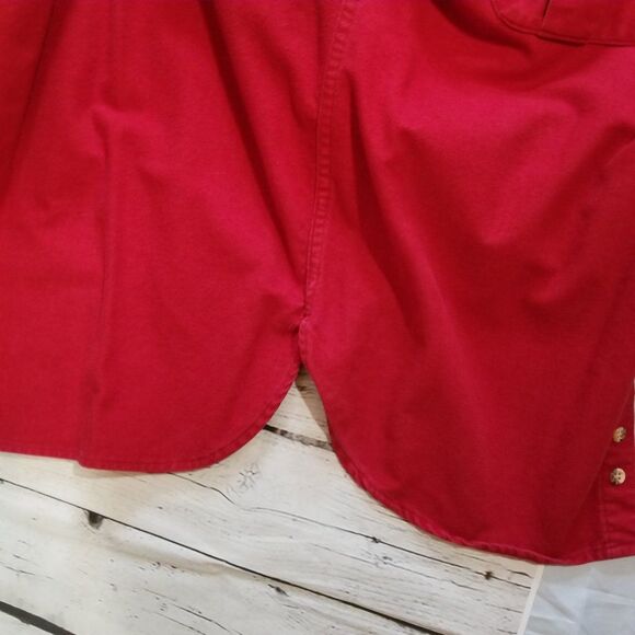 80's Vintage Eddie Bauer Men's Chamois Shirt Dark Garnet Red, Size L - Picture 5 of 6